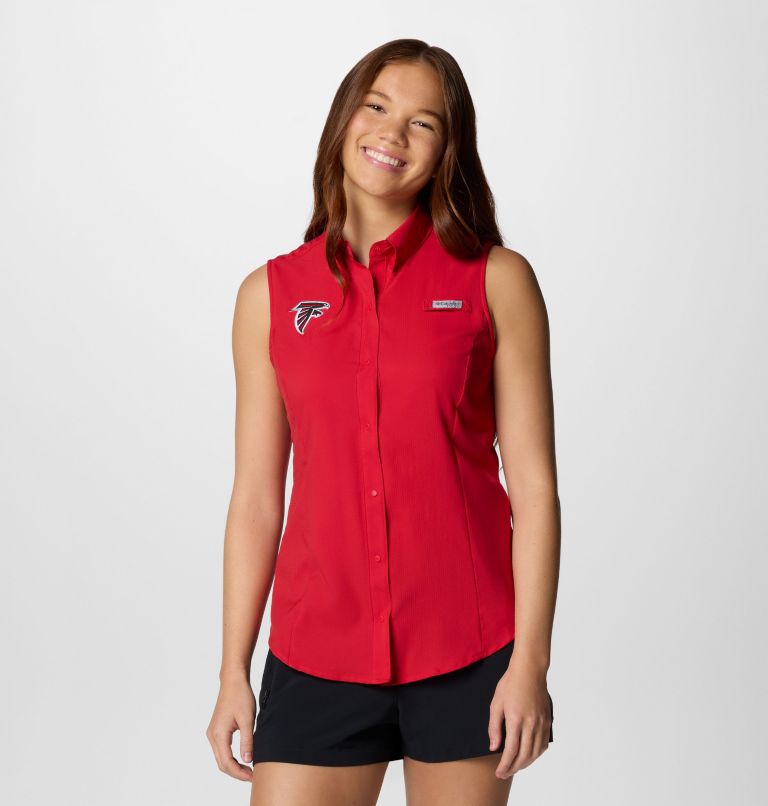Women's PFG Tamiami Sleeveless Shirt | 610 | M, Color: FAF - Intense Red, image 1