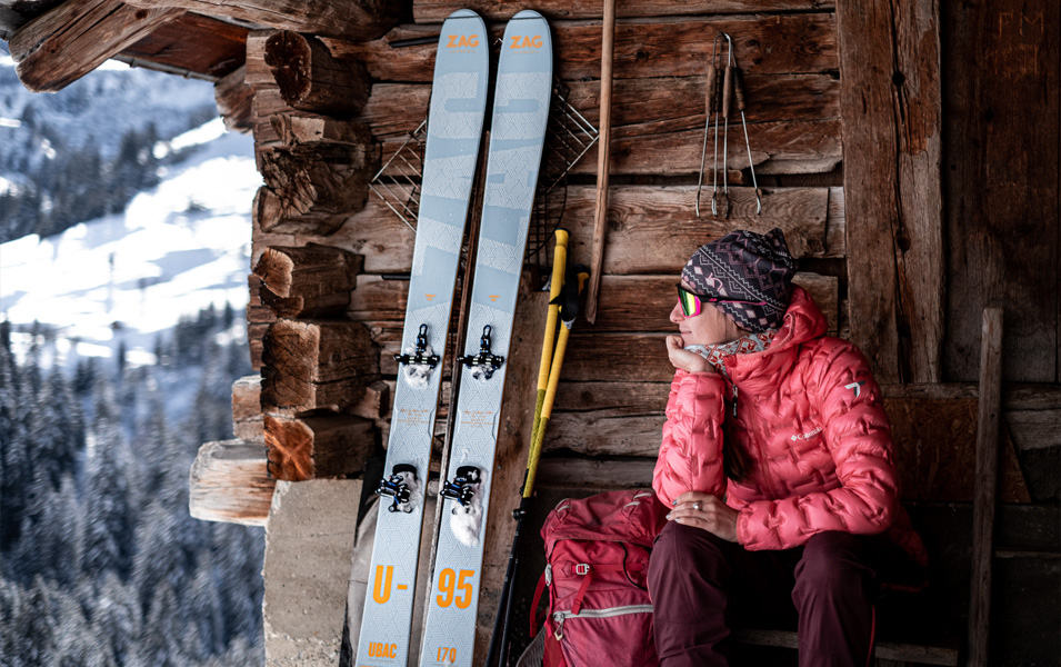 Estelle Peretto on a ski tour break
