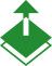 Icon of an up arrow moving away from multilayers