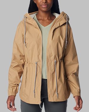 Womens Medium Columbia Sportswear Rain Jacket Wind Breaker Light Green  Hooded M