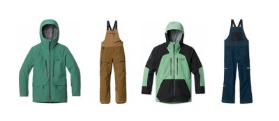 Women’s (left) and Men’s (right) Boundary Ridge Gore-Tex Jacket and Bib