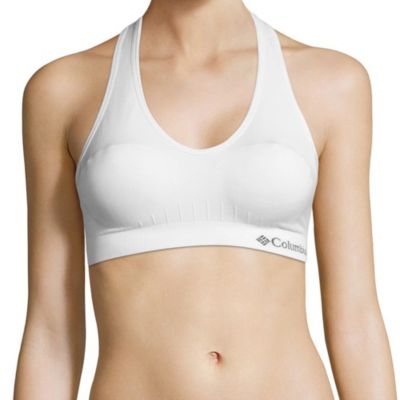 Women's Seamless Solid Racerback Bra Women's Seamless Solid Racerback Bra, White, front