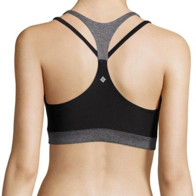 Women's Heather Block Racerback Bra Women's Heather Block Racerback Bra, Black heather, back