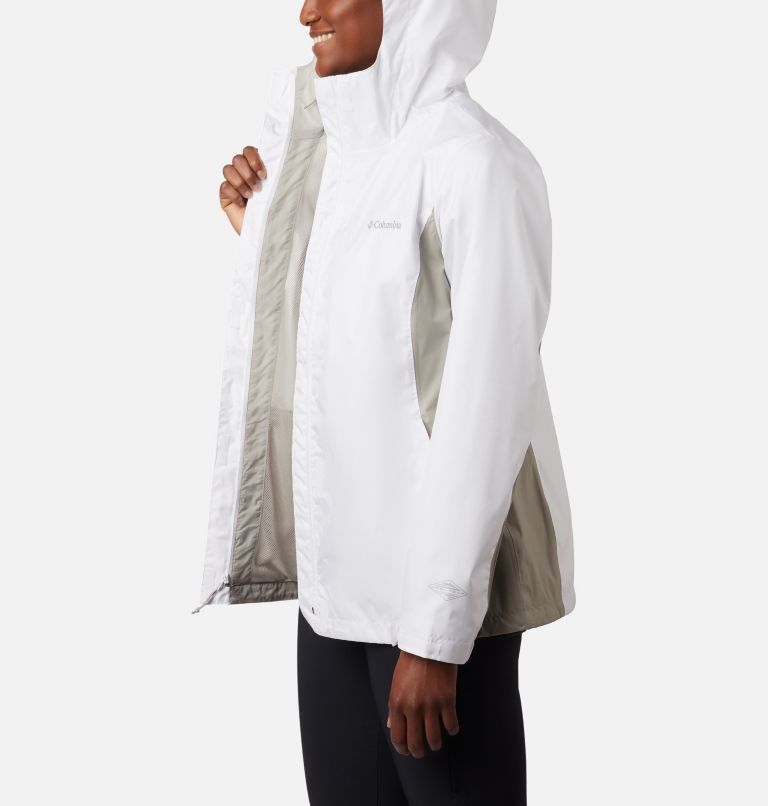 Thumbnail: Women’s Arcadia II Rain Jacket, Color: White, Flint Grey, image 3