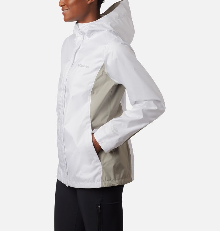 Women’s Arcadia II Rain Jacket, Color: White, Flint Grey, image 4