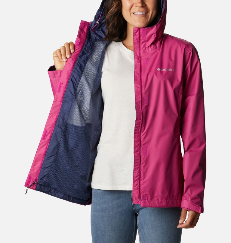 Thumbnail: Women’s Arcadia II Rain Jacket, Color: Wild Fuchsia, image 5