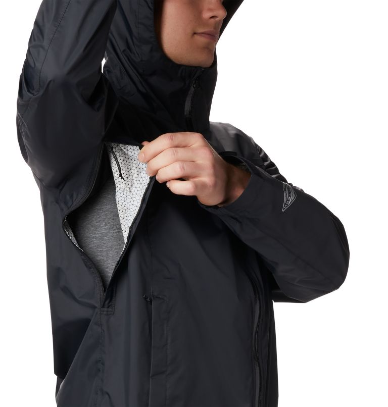 Men's EvaPOURation Rain Jacket, Color: Black, image 4