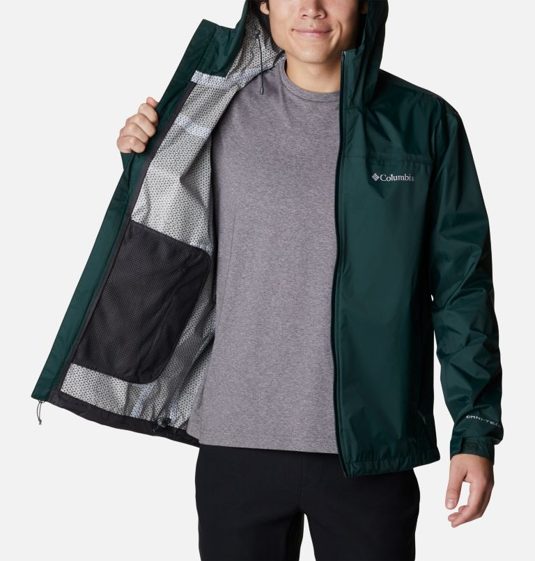 Thumbnail: Men's EvaPOURation Rain Jacket, Color: Spruce, image 5