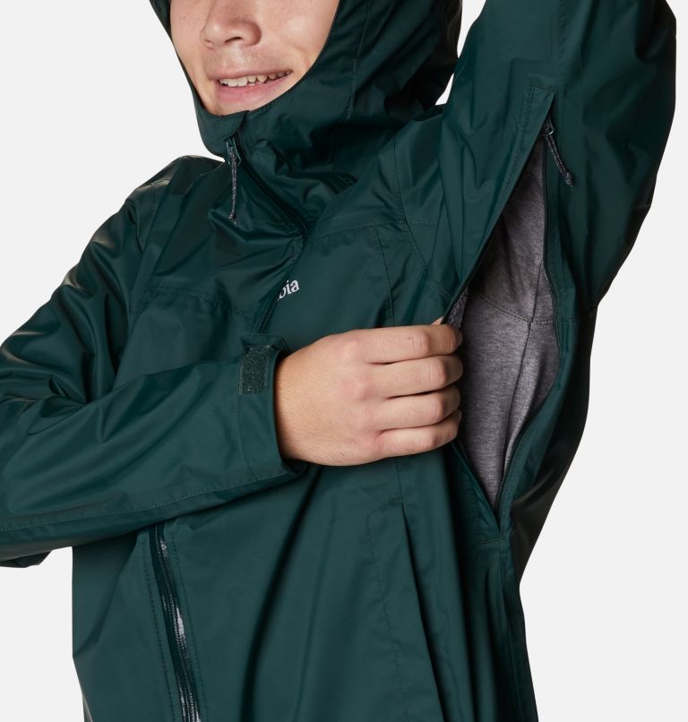 Thumbnail: Men's EvaPOURation Rain Jacket, Color: Spruce, image 6