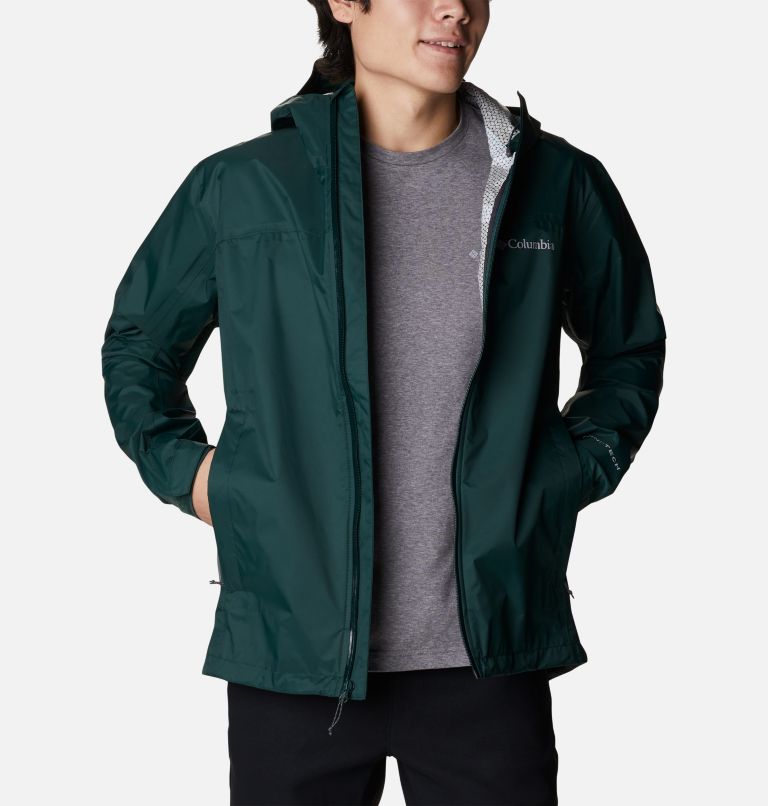 Men's EvaPOURation Rain Jacket, Color: Spruce, image 9
