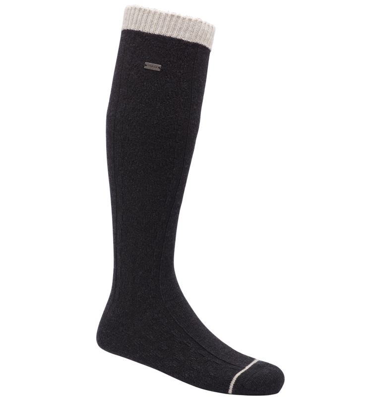 WOMEN'S WOOL NOVELTY CABLE KNEE HIGH | 011 | O/S, Color: Black, image 1
