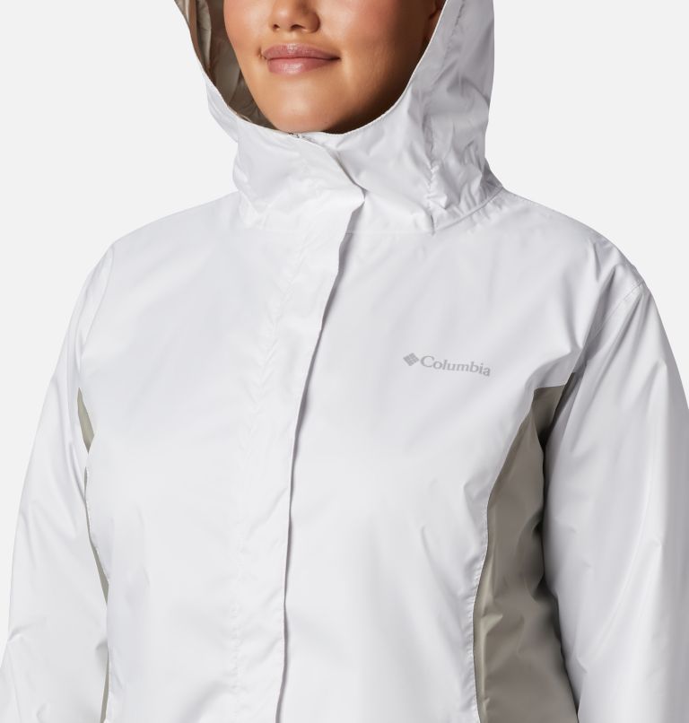 Thumbnail: Women’s Arcadia II Rain Jacket - Plus Size, Color: White, Flint Grey, image 4