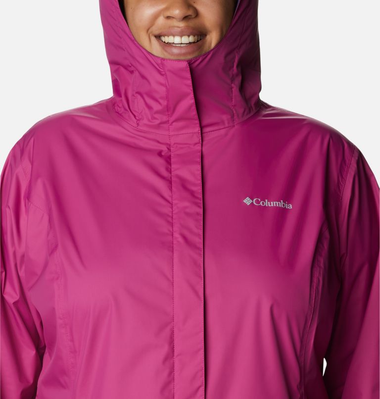 Thumbnail: Women’s Arcadia II Rain Jacket - Plus Size, Color: Wild Fuchsia, image 4