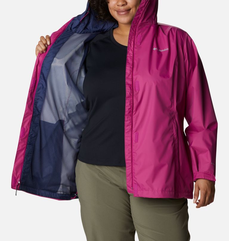 Thumbnail: Women’s Arcadia II Rain Jacket - Plus Size, Color: Wild Fuchsia, image 5
