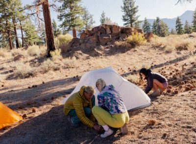 Setting up camp.