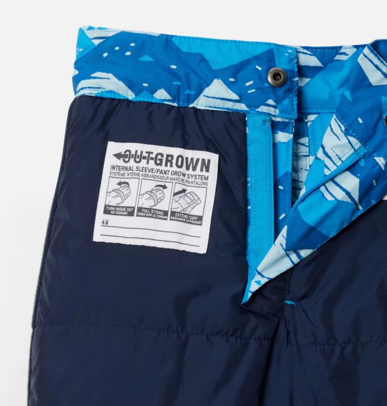 Boys' Ice Slope II Insulated Ski Pants, Color: Compass Blue Scrapscape, image 3