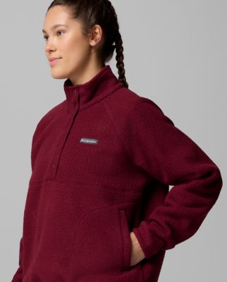 A person wearing a fleece jacket