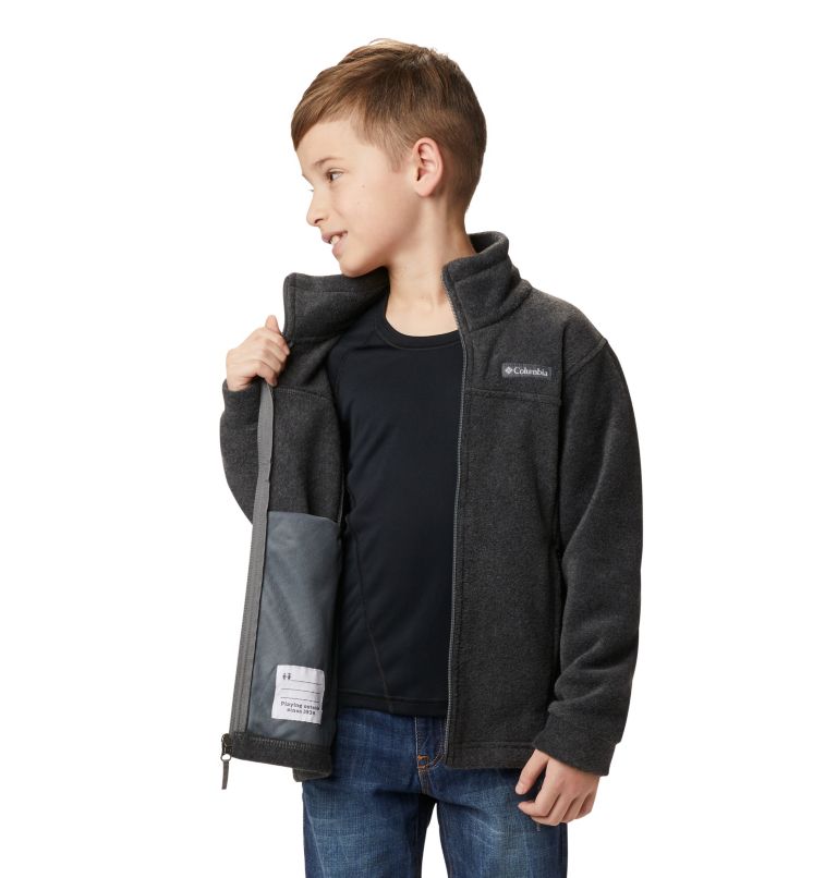 Boys’ Steens Mountain II Fleece Jacket, Color: Charcoal Heather, image 8