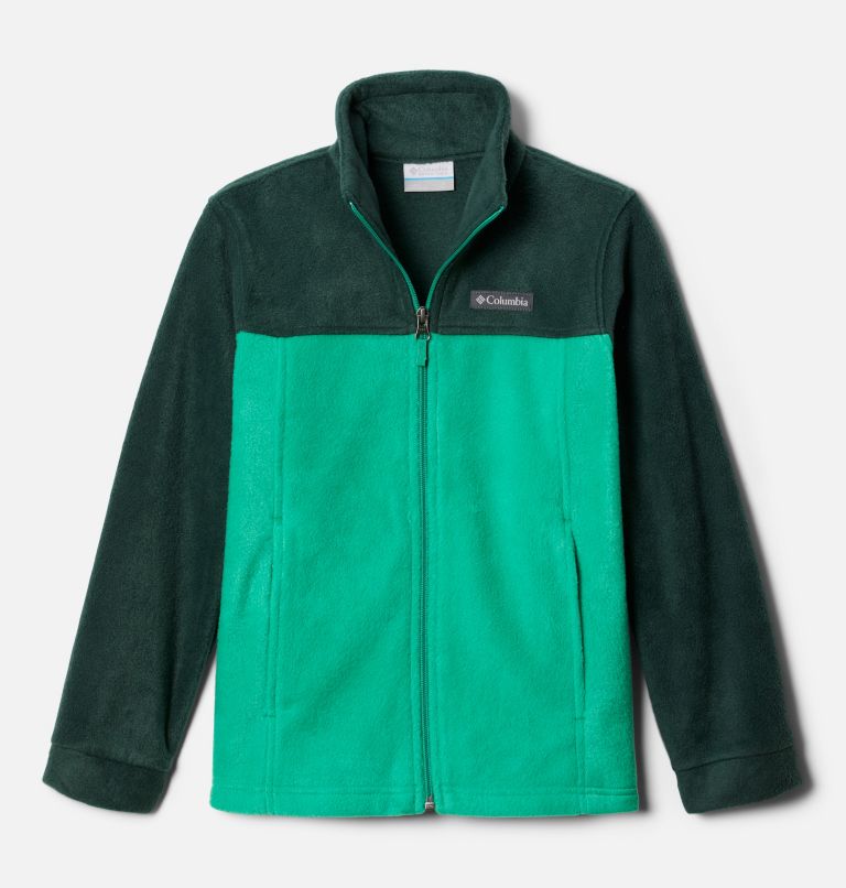 Boys’ Steens Mountain II Fleece Jacket, Color: Dark Lime, Spruce, image 1