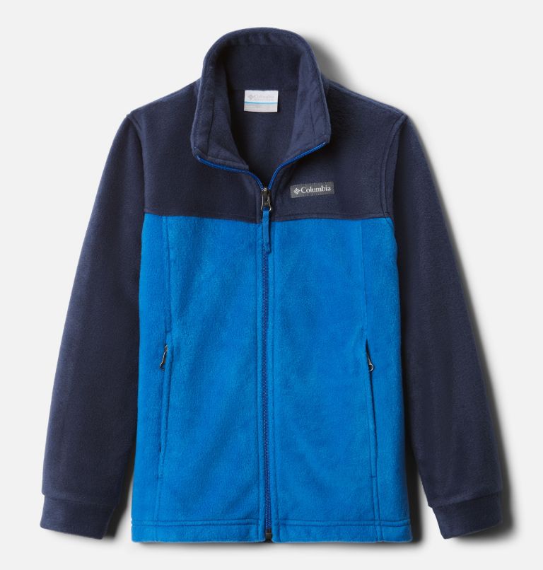 Boys’ Steens Mountain II Fleece Jacket, Color: Bright Indigo, Collegiate Navy, image 1
