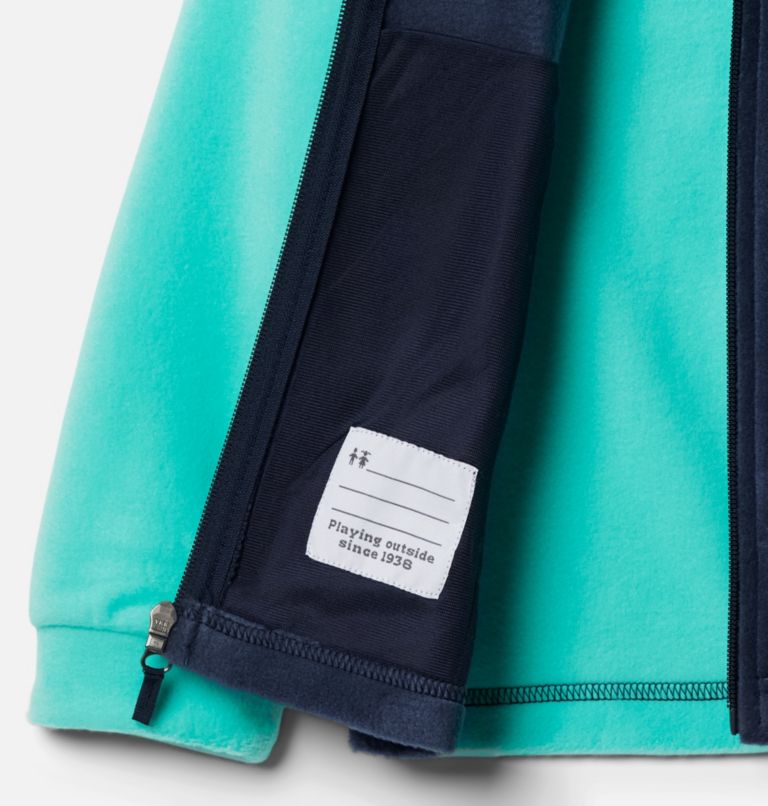Boys’ Steens Mountain II Fleece Jacket, Color: Collegiate Navy, Electric Turquoise