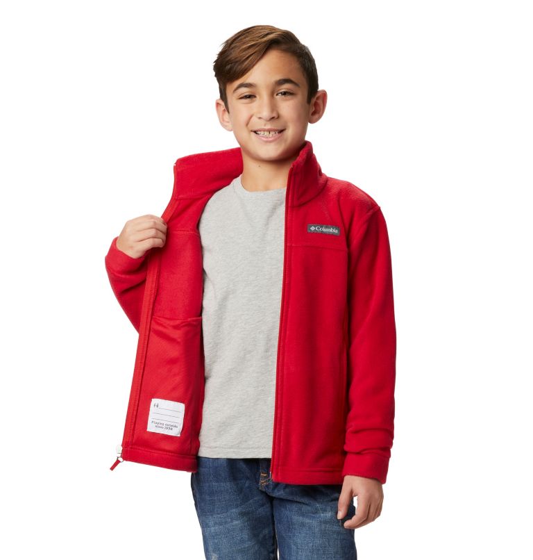 Boys’ Steens Mountain II Fleece Jacket, Color: Mountain Red, image 6