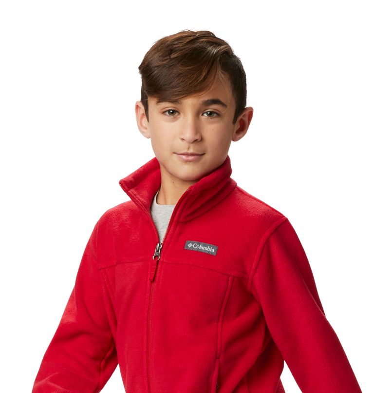 Boys’ Steens Mountain II Fleece Jacket, Color: Mountain Red, image 7