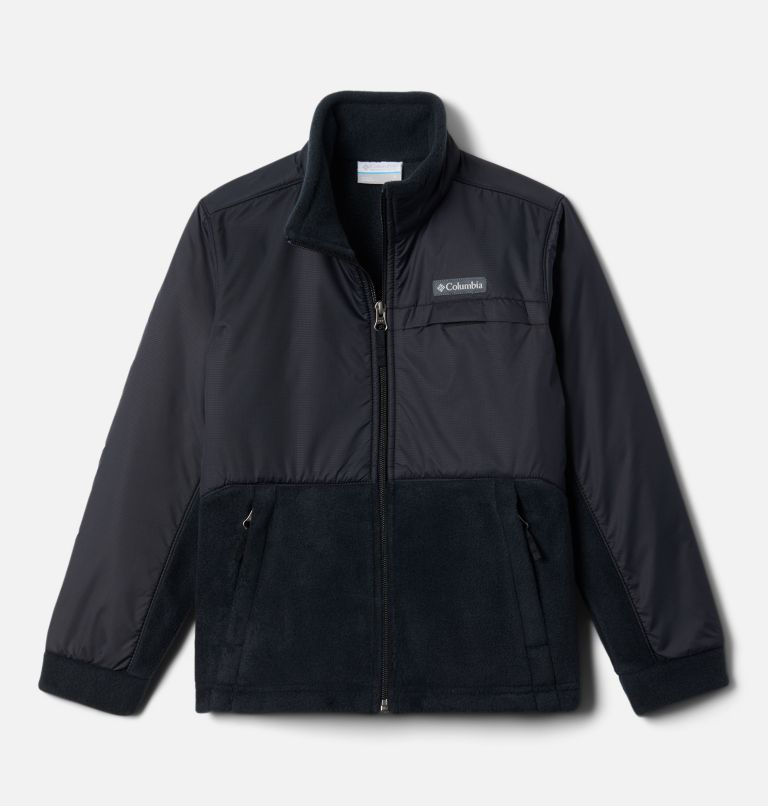 Boys’ Steens Mountain Overlay Fleece Jacket, Color: Black, image 1
