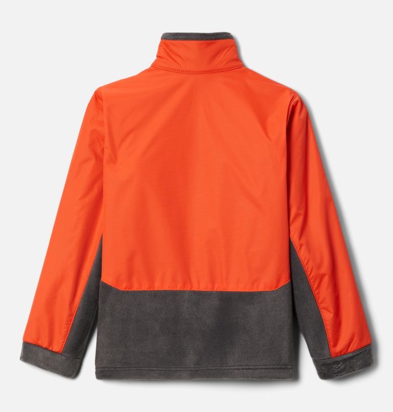 Boys’ Steens Mountain Overlay Fleece Jacket, Color: Shark, Red Quartz