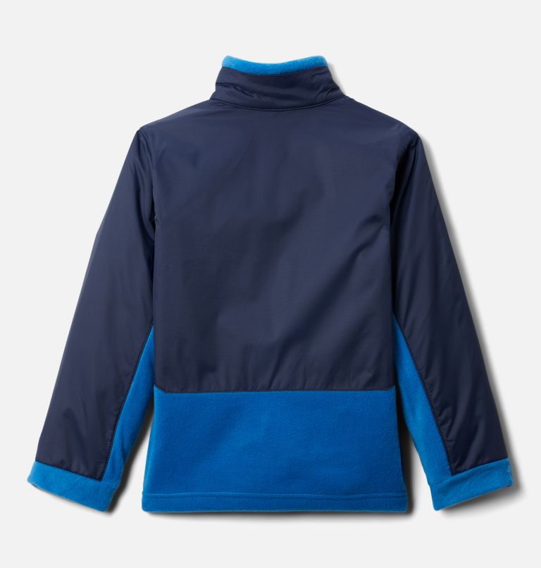 Boys’ Steens Mountain Overlay Fleece Jacket, Color: Bright Indigo, Collegiate Navy, image 2