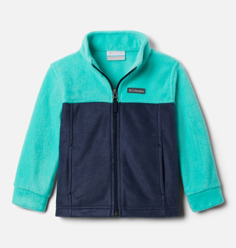 Boys’ Toddler Steens Mountain II Fleece Jacket, Color: Collegiate Navy, Electric Turquoise