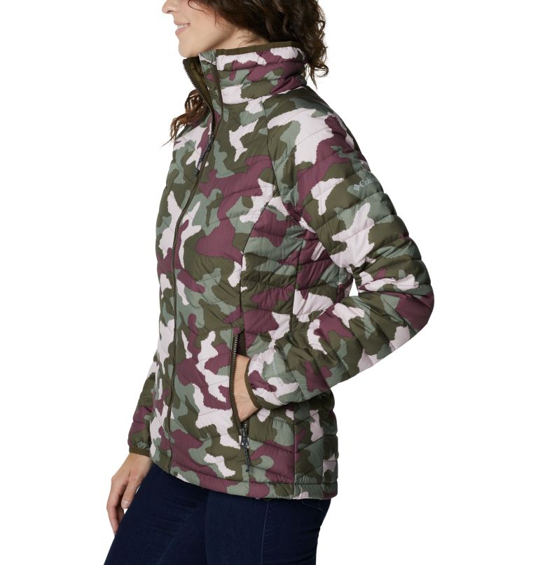 Women’s Powder Lite Jacket, Color: Olive Green Traditional Camo, image 3