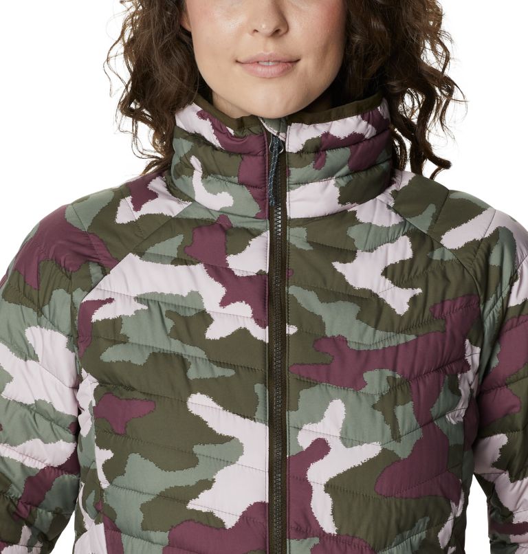 Thumbnail: Women’s Powder Lite Jacket, Color: Olive Green Traditional Camo, image 4