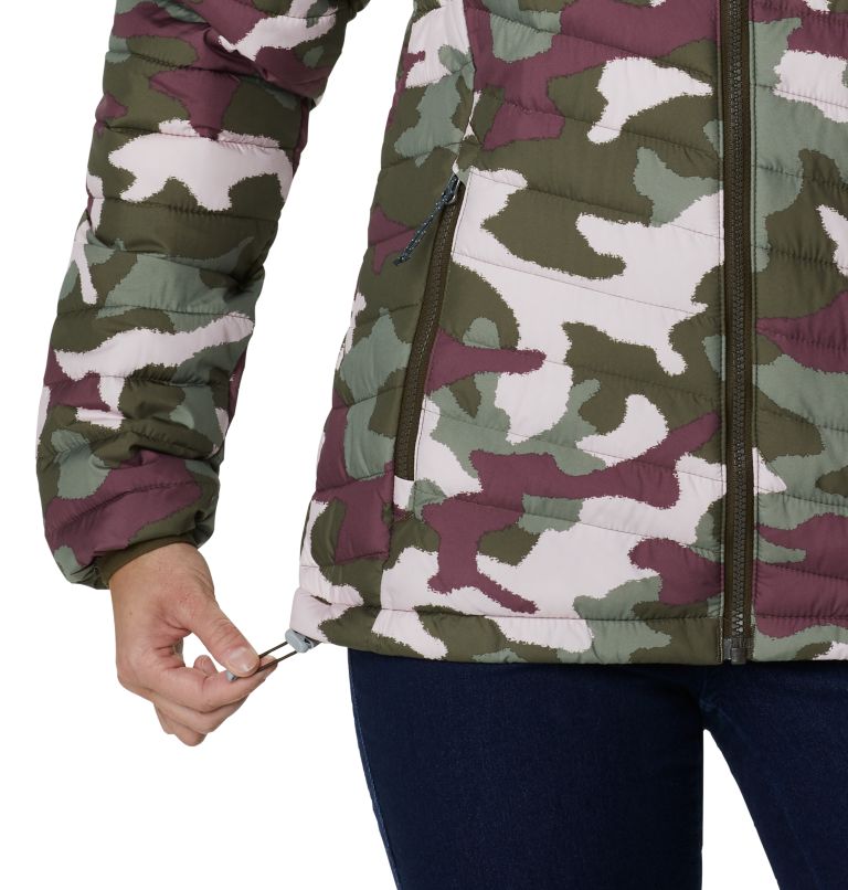 Thumbnail: Women’s Powder Lite Jacket, Color: Olive Green Traditional Camo, image 6