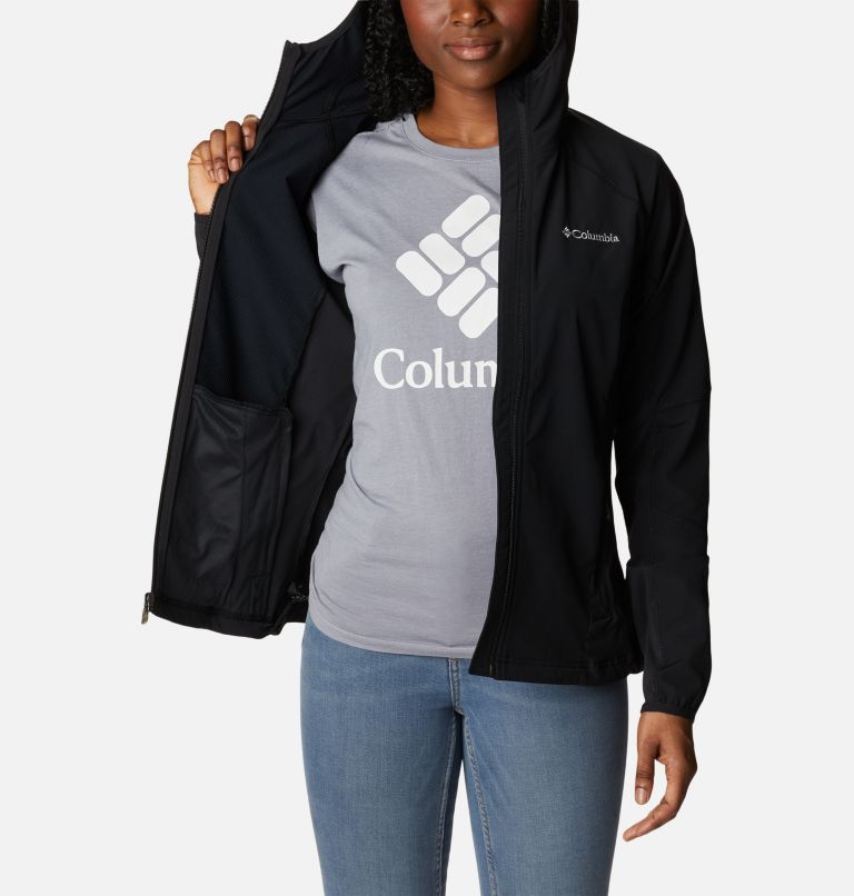 Thumbnail: Women's Sweet As Softshell Hooded Jacket, Color: Black, image 5