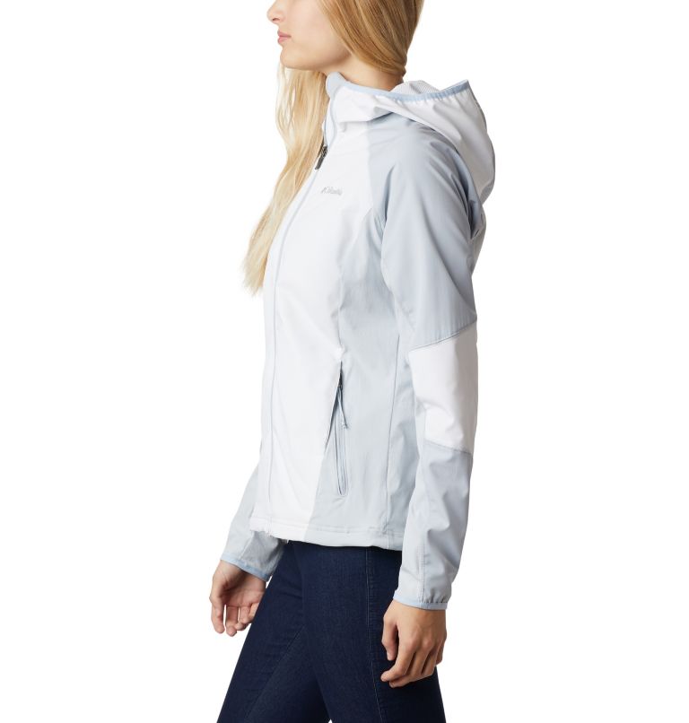 Women's Sweet As Softshell Hoodie, Color: White, Cirrus Grey, image 3