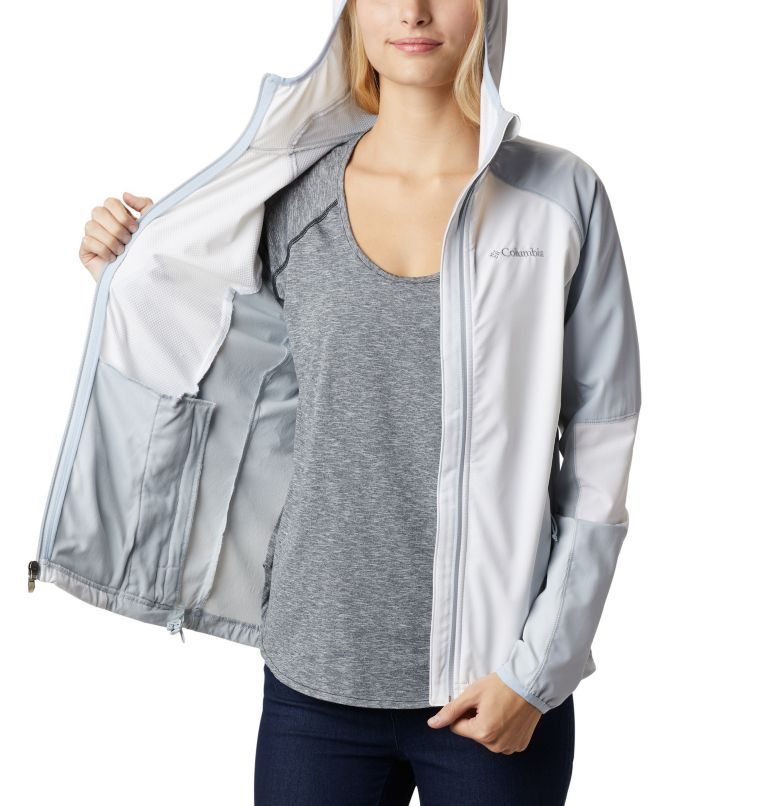 Thumbnail: Women's Sweet As Softshell Hoodie, Color: White, Cirrus Grey, image 5