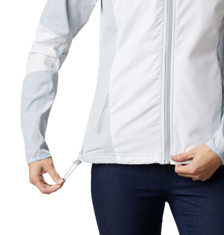Women's Sweet As Softshell Hoodie, Color: White, Cirrus Grey, image 6