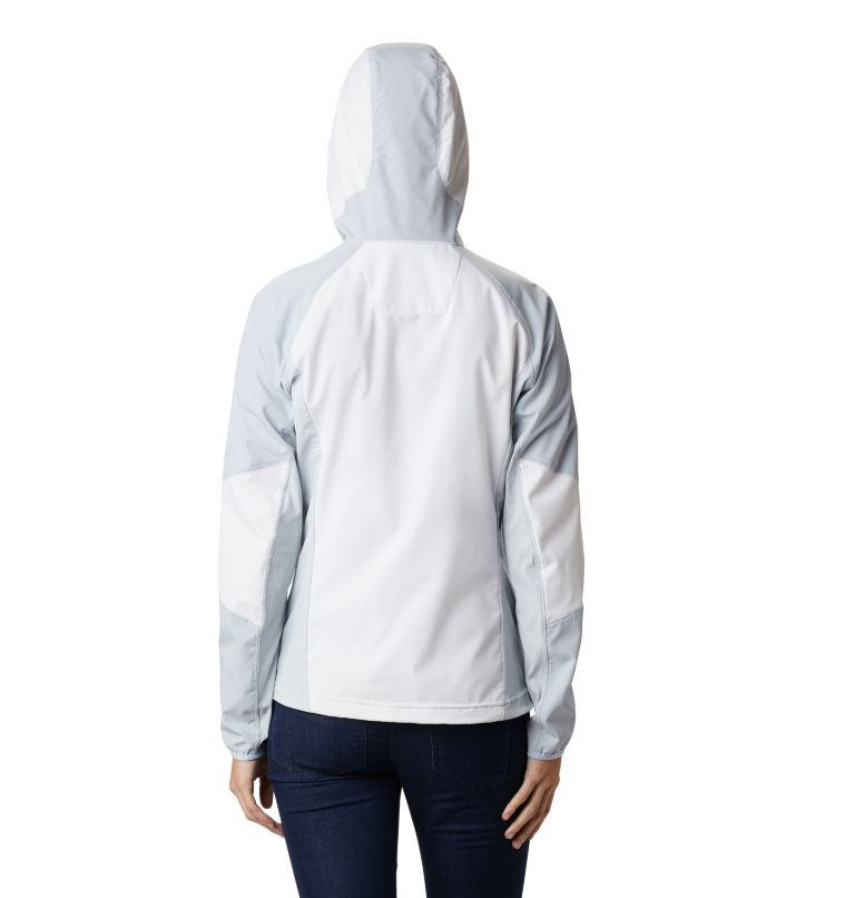 Thumbnail: Women's Sweet As Softshell Hooded Jacket, Color: White, Cirrus Grey, image 2