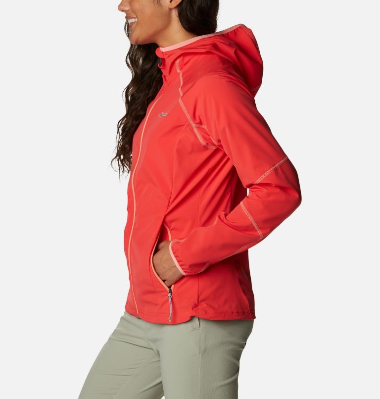 Thumbnail: Women's Sweet As Softshell Hoodie, Color: Red Hibiscus, image 3