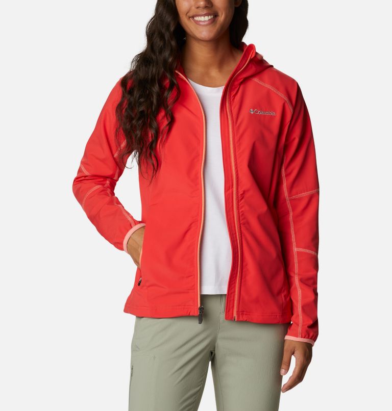 Thumbnail: Women's Sweet As Softshell Hoodie, Color: Red Hibiscus, image 7