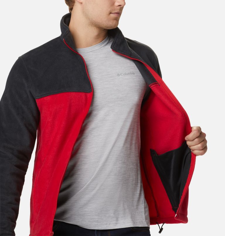Men's Steens Mountain 2.0 Full Zip Fleece Jacket, Color: Black, Mountain Red, image 5