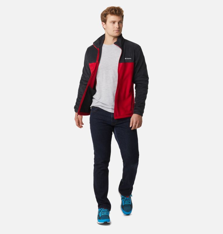 Men's Steens Mountain 2.0 Full Zip Fleece Jacket, Color: Black, Mountain Red, image 7
