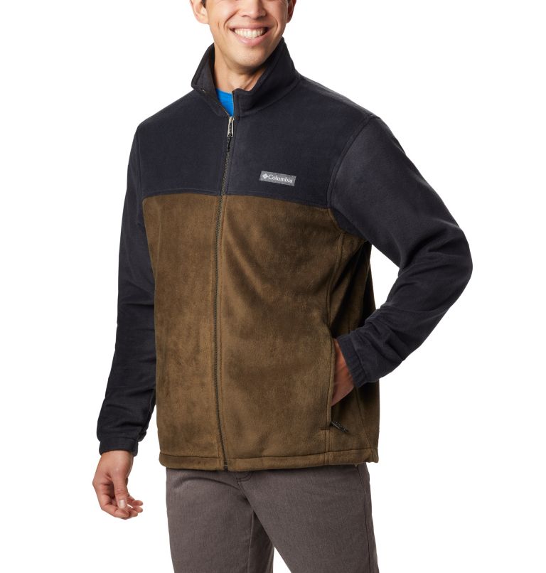 Thumbnail: Men's Steens Mountain 2.0 Full Zip Fleece Jacket, Color: Black, Olive Green, image 1