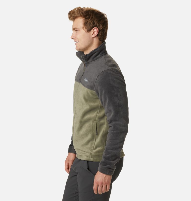 Thumbnail: Men's Steens Mountain 2.0 Full Zip Fleece Jacket, Color: Shark, Stone Green, image 4