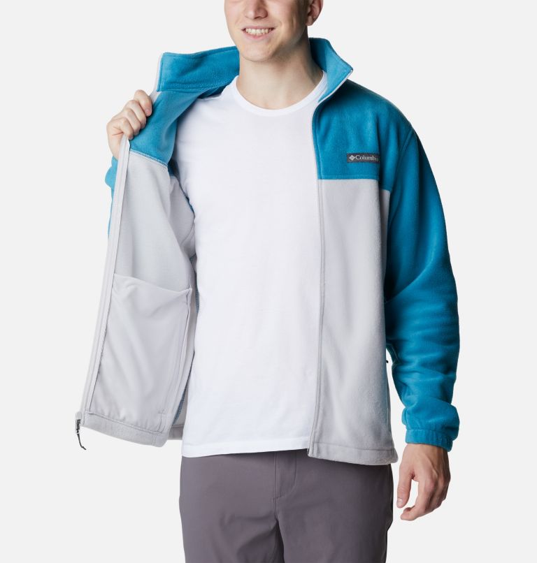 Men's Steens Mountain 2.0 Full Zip Fleece Jacket, Color: Deep Marine, Nimbus Grey, image 5