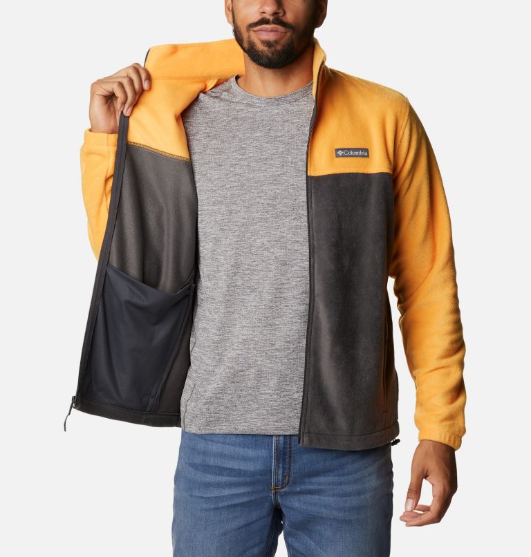 Men's Steens Mountain 2.0 Full Zip Fleece Jacket, Color: Mango, Shark, image 5