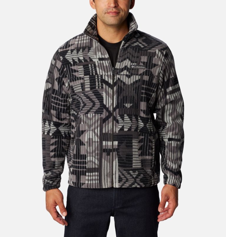 fleece print jacket