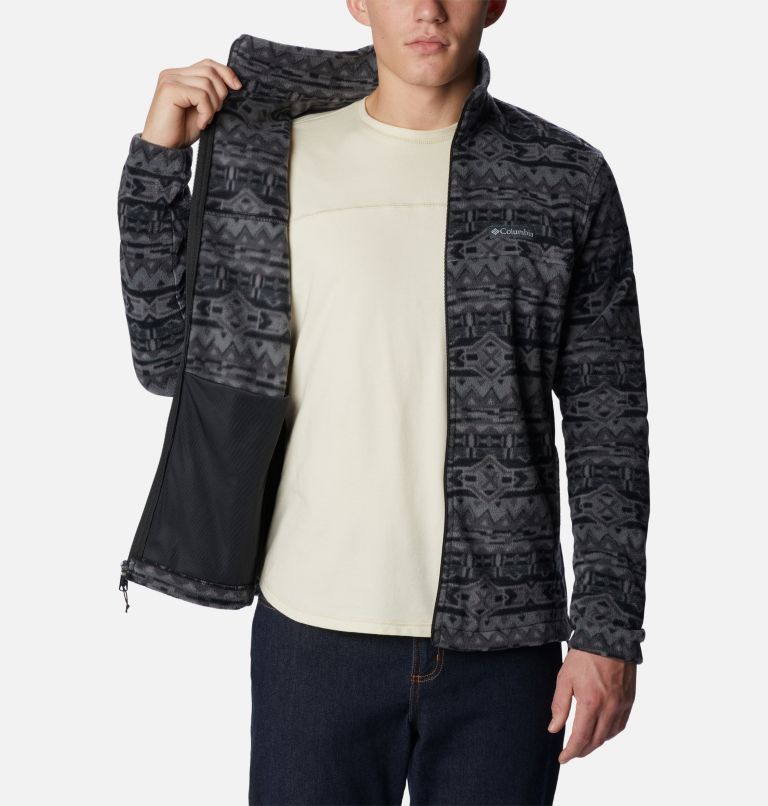 Thumbnail: Men’s Steens Mountain Printed Fleece Jacket, Color: Black 80s Stripe Print, image 5