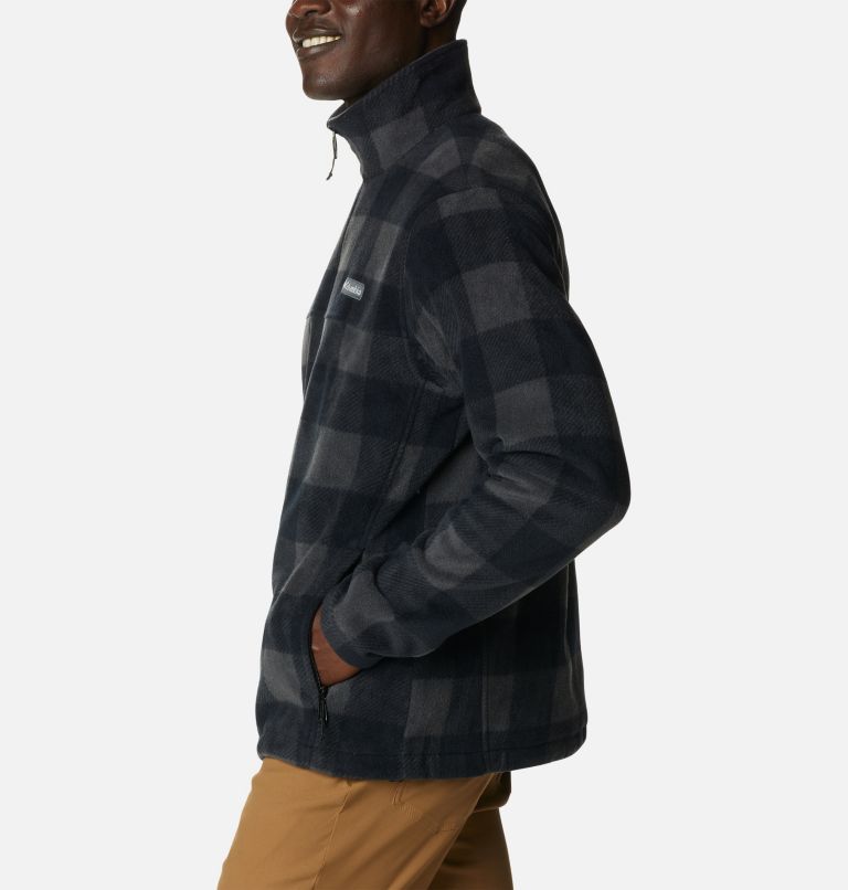 Men’s Steens Mountain Printed Fleece Jacket, Color: Black Check Print, image 3